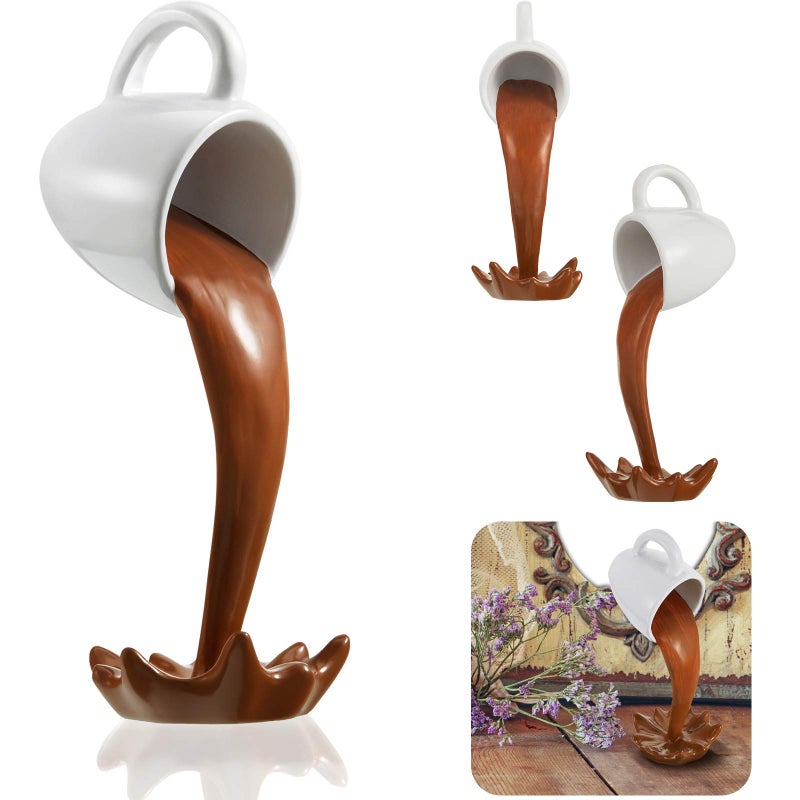 Jetec Floating Spilling Coffee Cup Magic Pouring Splash Coffee Mug Pouring Spilling Mugs Cafe Novelty Funny Cup Sculpture Art Decoration for Home Decor - Image 1