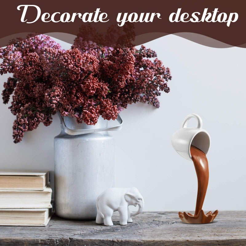 Jetec Floating Spilling Coffee Cup Magic Pouring Splash Coffee Mug Pouring Spilling Mugs Cafe Novelty Funny Cup Sculpture Art Decoration for Home Decor - Image 3