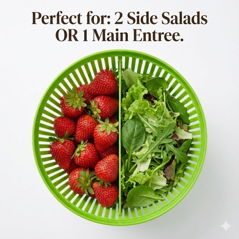 Cooler Kitchen Small Salad Spinner - Mini Lettuce Spinner and Dryer with Measuring Cup Bowl - Compact Veggie & Fruit Washer, Salad Dryer Spinner - Dishwasher Safe, BPA-Free - Image 3