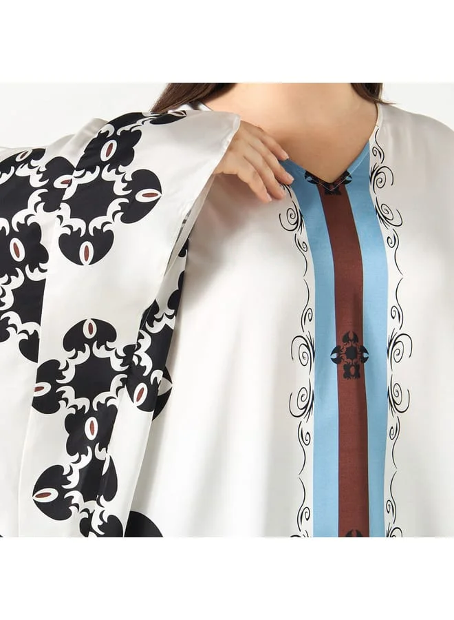Ulla Popken Plus Size Ulla Popken Printed Kimono Top