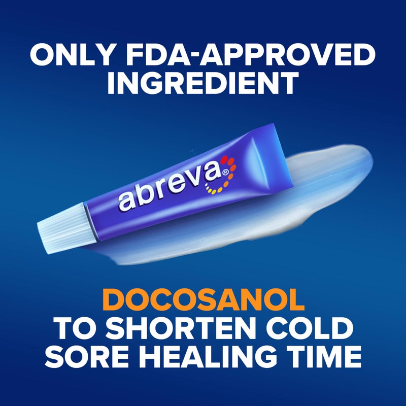 abreva Abreva Docosanol 10% Cream Tube, FDA Approved Treatment for Cold Sore/Fever Blister, 2 grams - Image 5