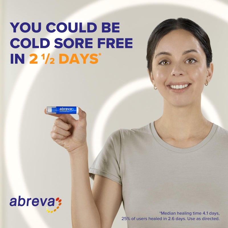 abreva Abreva Docosanol 10% Cream Tube, FDA Approved Treatment for Cold Sore/Fever Blister, 2 grams - Image 4