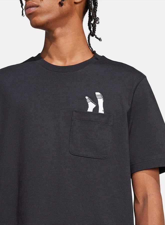 Adidas Lounge Slides Graphic Pocket T-Shirt - Image 4