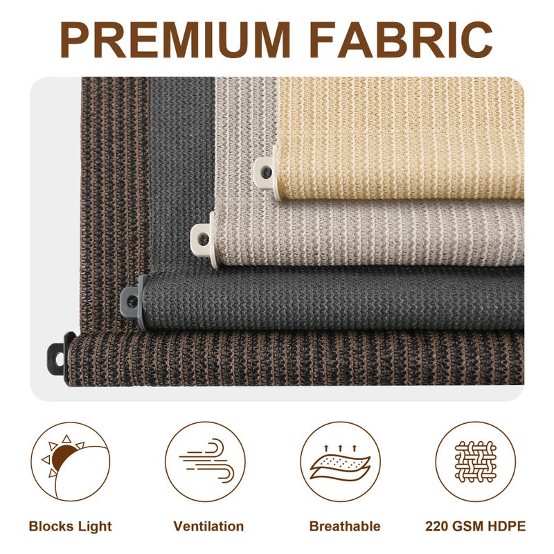 AOSKY Roller Shades for Outdoor Patio, Cordless Roll Up Outdoor Blinds Shades, Porch Blinds Cloth for Pergola Balcony Backyard, 48" W x 72" H, Grey - Image 4