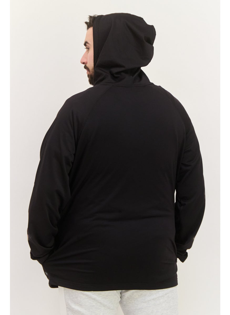 Gaiam Men Slim Fit Long Sleeve Training Hoodies, Black  - Image 3