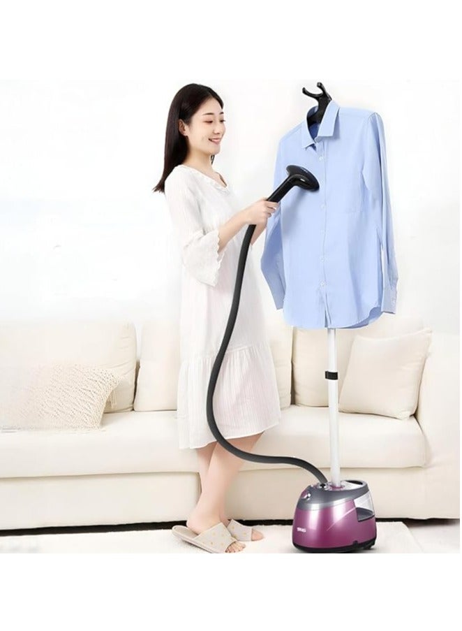 DSP Garment Steamer, Steam Irons, Steam Clothes Iron, with 10 Fabric Functions, 2000W, 2.5L Water Tank, 40g/min Steam Flow, 1.3m Aluminum Rod, 1.15m Steam Hose, KD6016 (Purple)