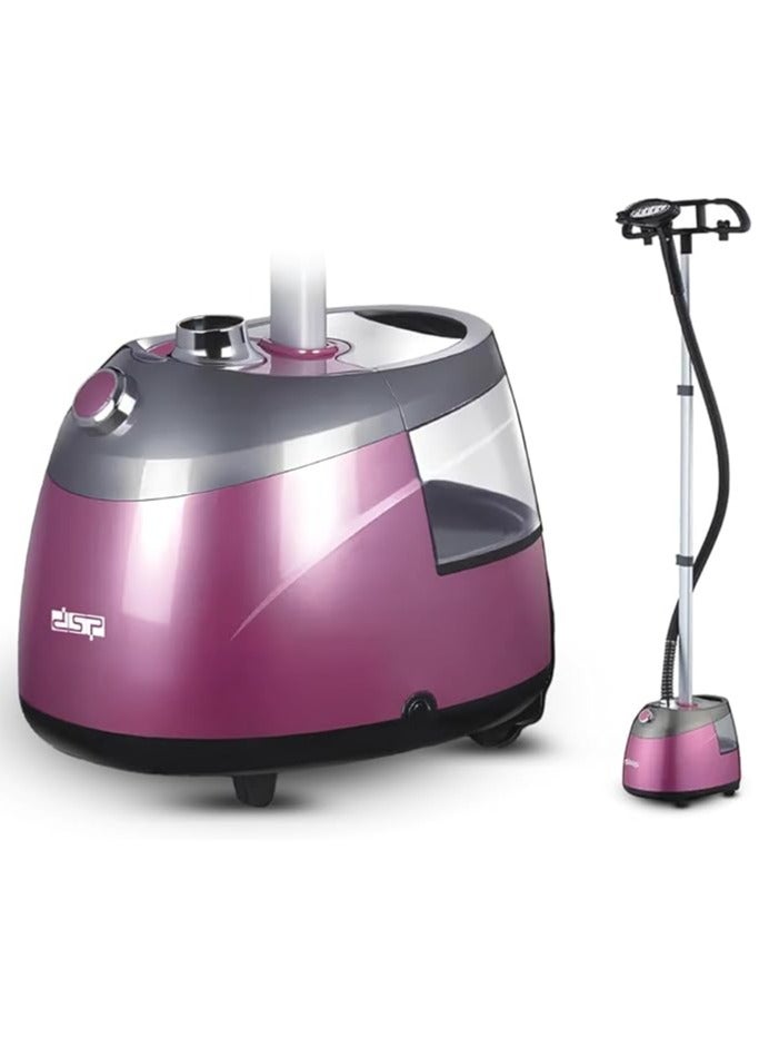 DSP Garment Steamer, Steam Irons, Steam Clothes Iron, with 10 Fabric Functions, 2000W, 2.5L Water Tank, 40g/min Steam Flow, 1.3m Aluminum Rod, 1.15m Steam Hose, KD6016 (Purple)