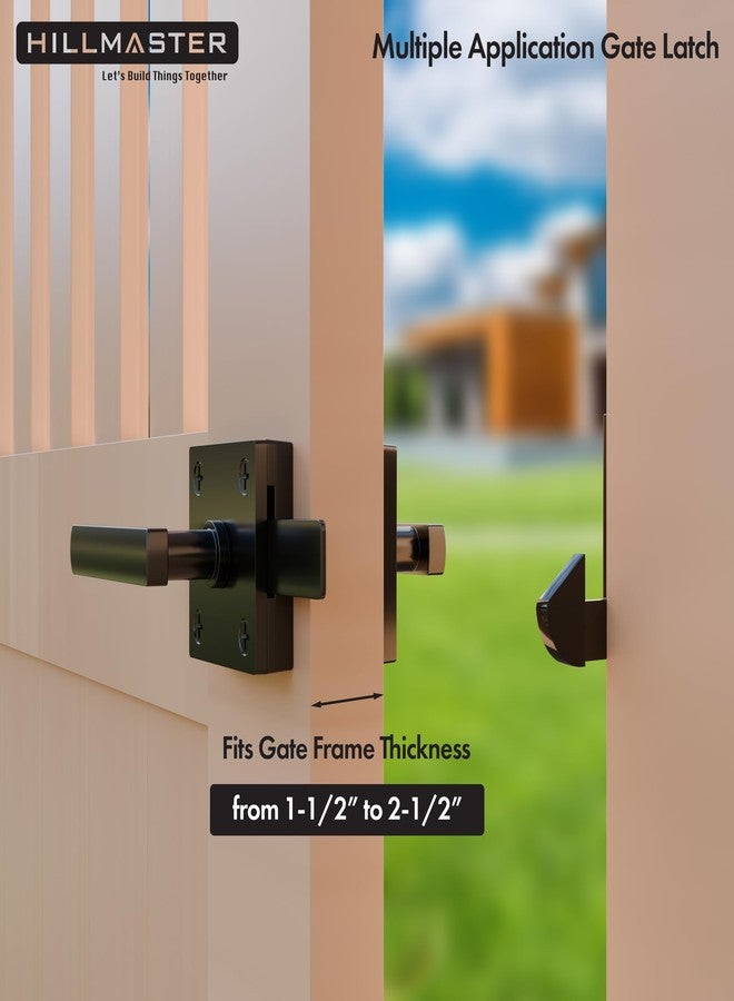 HILLMASTER Double Sided Gate Latch for Wooden Fence,Heavy Duty Swinging Door Latch Two Sided Gate Door Latch for Outdoor Fence,Self Locking Gate Latch Gate Hardware for Wood Gates,Pool,Backyard,Garden - Image 3
