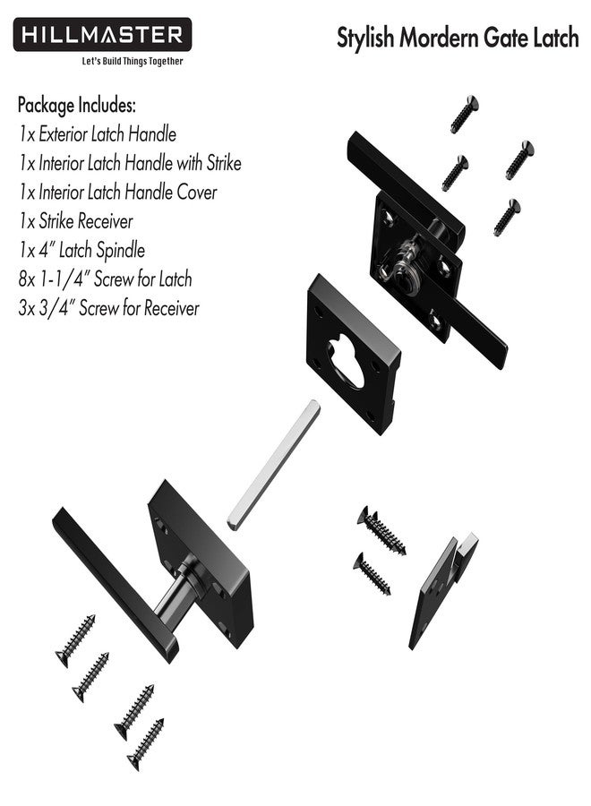 HILLMASTER Double Sided Gate Latch for Wooden Fence,Heavy Duty Swinging Door Latch Two Sided Gate Door Latch for Outdoor Fence,Self Locking Gate Latch Gate Hardware for Wood Gates,Pool,Backyard,Garden - Image 5