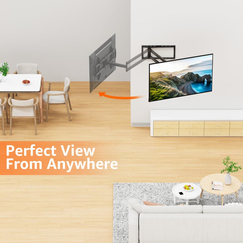ELIVED Long Extension TV Mount for Most 42-90 Inch tvs, Full Motion Wall Bracket with 40.4 inch Long Arm Articulating TV Wall Mount, Max VESA 800x400mm, Holds up to 150lbs, fits Wood Studs 12"-24". - Image 5