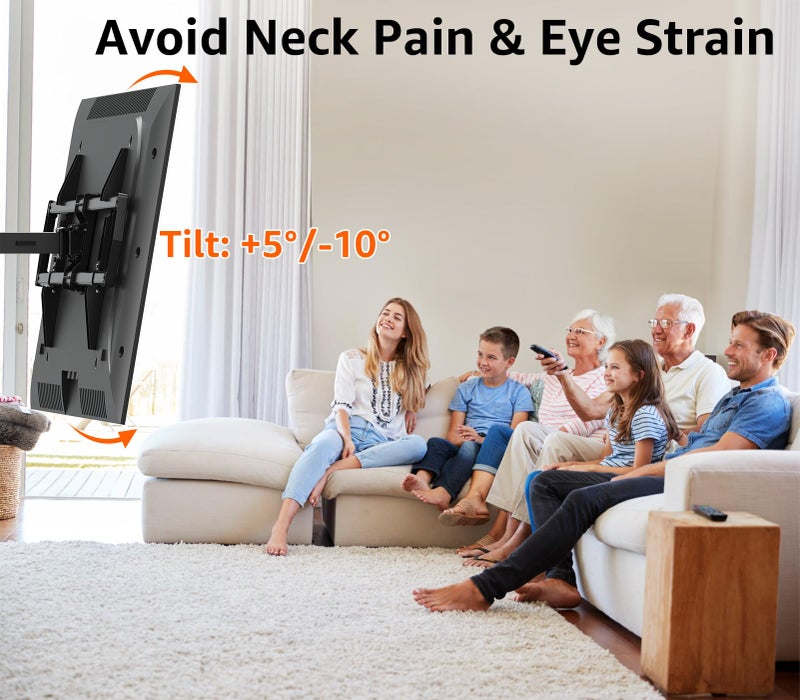 ELIVED Long Extension TV Mount for Most 42-90 Inch tvs, Full Motion Wall Bracket with 40.4 inch Long Arm Articulating TV Wall Mount, Max VESA 800x400mm, Holds up to 150lbs, fits Wood Studs 12"-24". - Image 4