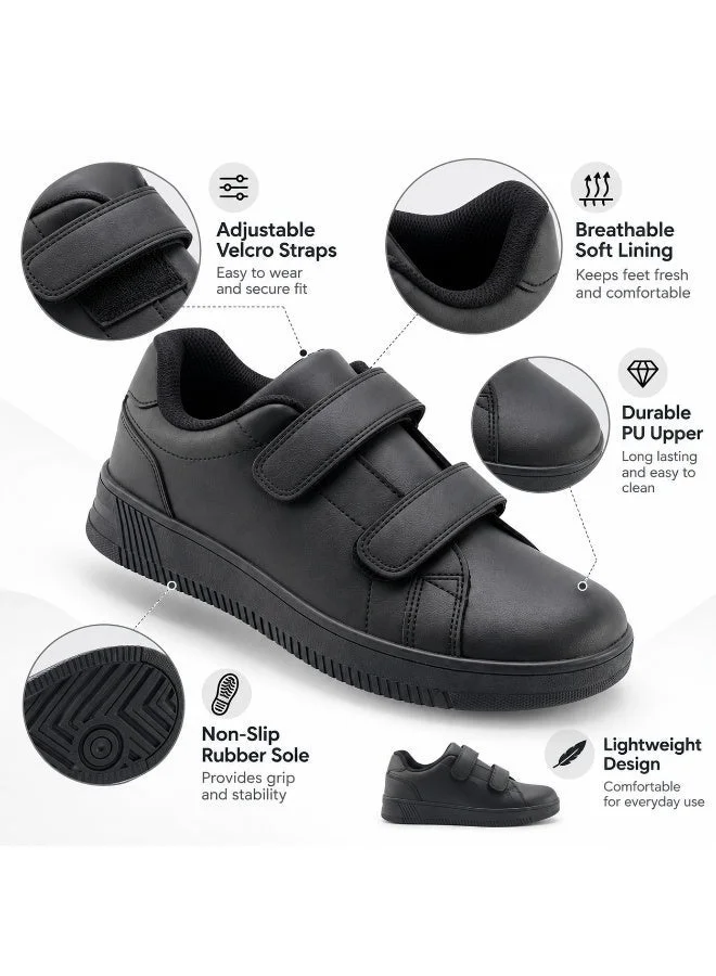 Lumberjack  Unisex Kids School Shoes Black Double Hook & Loop Strap Lightweight School Sneakers for Boys & Girls  | Best Price UAE