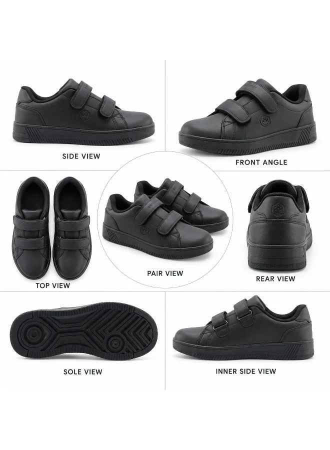 Lumberjack  Unisex Kids School Shoes Black Double Hook & Loop Strap Lightweight School Sneakers for Boys & Girls  | Best Price UAE