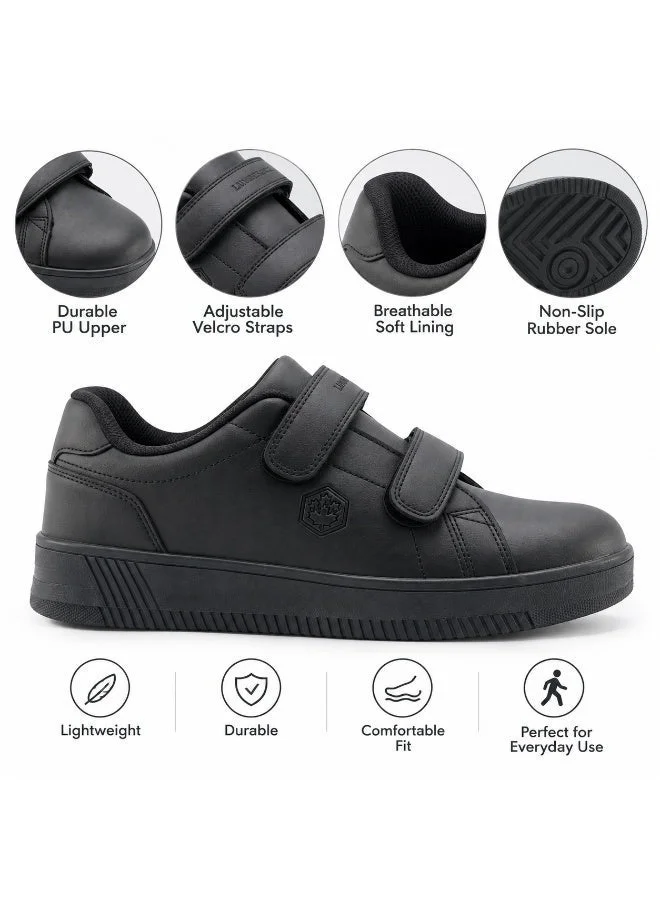 Lumberjack Lumberjack Unisex Kids School Shoes Black Double Hook & Loop Strap Lightweight School Sneakers for Boys & Girls