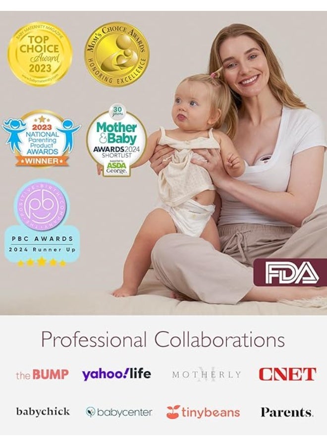 Momcozy M5 Hands Free Breast Pump, Wearable Breast Pump of Baby Mouth Double-Sealed Flange with 3 Modes & 9 Levels, Electric Breast Pump Portable - 24mm (1, Red) - Image 4