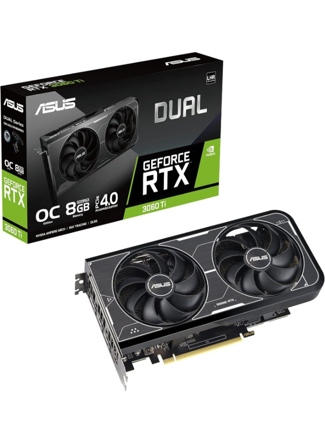 Dual NVIDIA GeForce RTX 3060 Ti OC Edition Graphics Card (PCIe 4.0, 8GB GDDR6X Memory, HDMI 2.1, DisplayPort 1.4a, 2-Slot Design, Axial-tech Fan Design, 0dB Technology, and More)