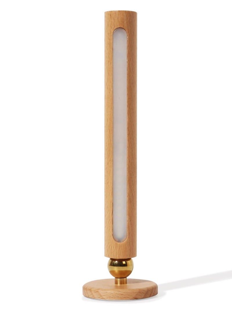 SYOSI 360° Rotatable Wooden Led Wall Lamp Magnetic USB Rechargeable Wall Sconces Battery Operated Led Night Light for Household (1PC) - Image 2