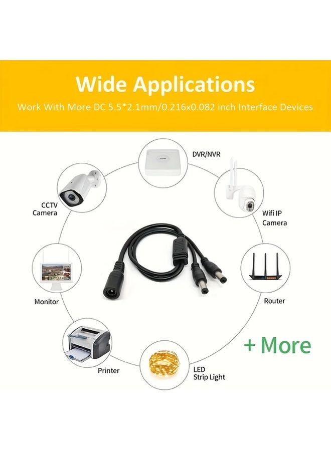 1pc DC Power Splitter Cable 5 5x2 1mm Barrel Plug 12V for CCTV Camera LED Light - Image 3