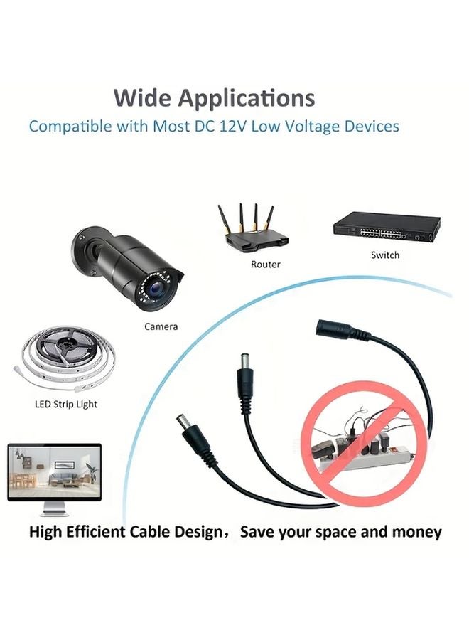 1pc DC Power Splitter Cable 5 5x2 1mm Barrel Plug 12V for CCTV Camera LED Light - Image 5