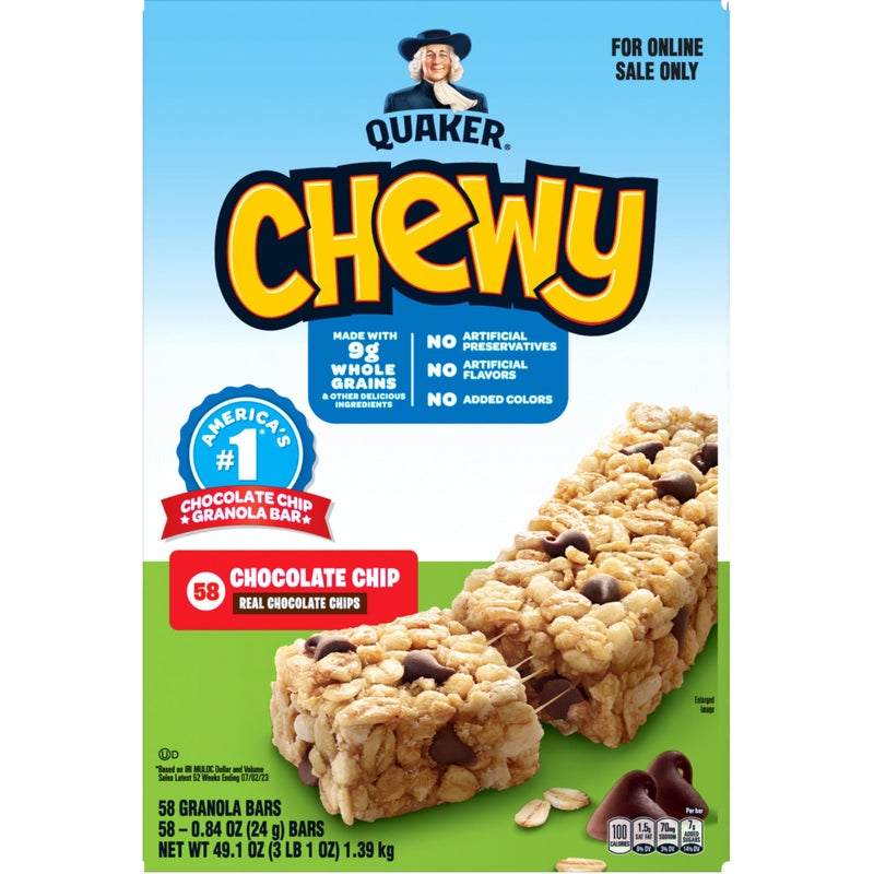 Quaker Chewy Granola Bars, Chocolate Chip, 58 Count - Packaging May Vary - Image 2