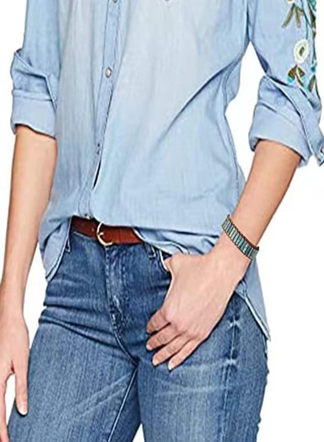 كون بيد أساور كونبيد إمبريال جاسبر للنساء، مصنوعة من خرز الأحجار الكريمة الطبيعية، ملفوفة بالجلد، مصنوعة يدوياً من حبل قابل للتعديل. - Image 5