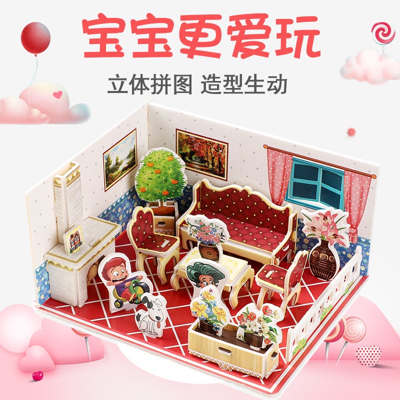 Paper 3D Puzzle Children'S Handmade Diy Puzzle Assembled Model Toy Gift Kindergarten Handmade - Image 4