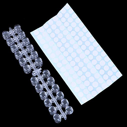 Benbeno 120 Pcs False Nail Display Tips Nail Art Display Chart Nail Art Color Display Tips Tool with Adhesive Sticker for Nail Polish Training Practicing (Transparent) - Image 3