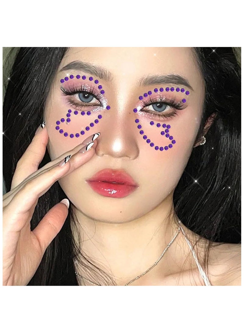 1799 قطعة، 4 أوراق من ملصقات أحجار الراين ذاتية اللصق بمقاس 3/4/5/6 مم، أحجار الراين للوجه والعينين والمكياج والشعر والجسم - Image 5