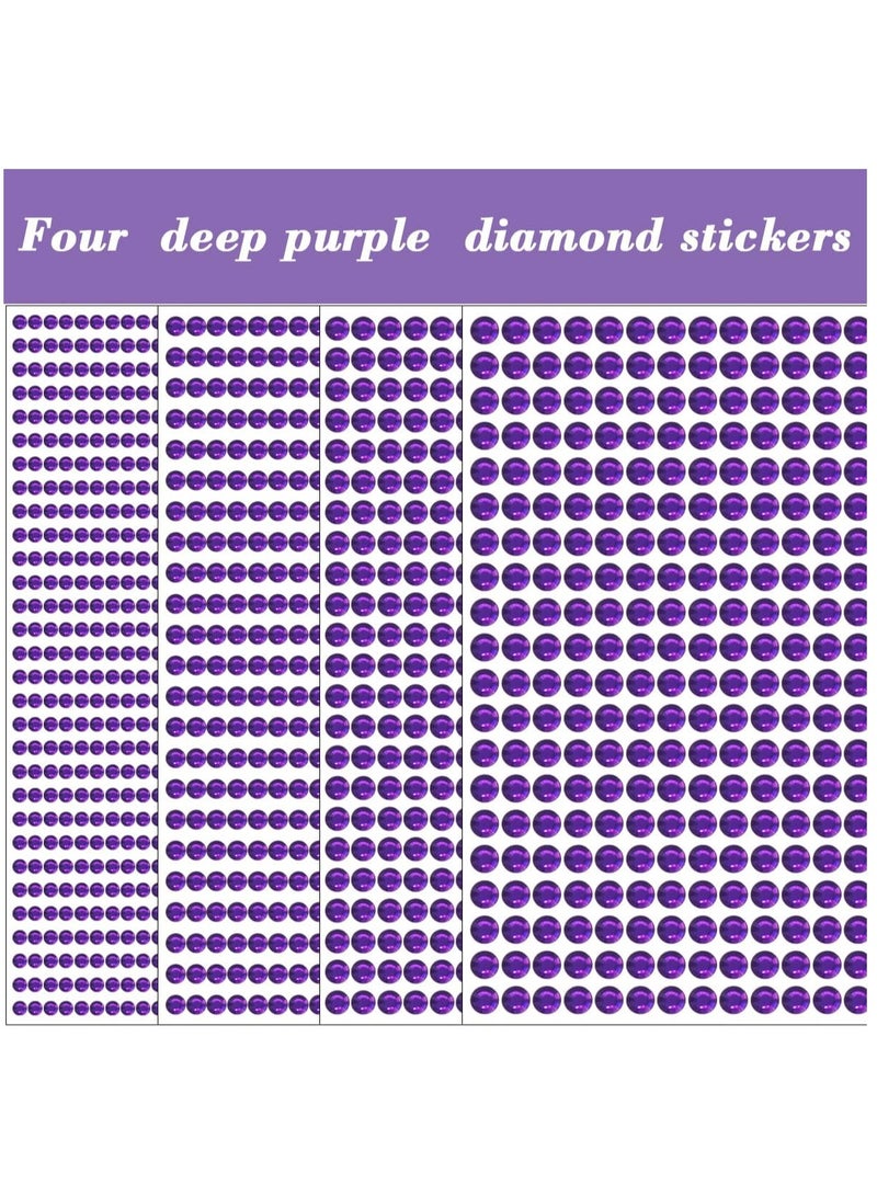 1799 قطعة، 4 أوراق من ملصقات أحجار الراين ذاتية اللصق بمقاس 3/4/5/6 مم، أحجار الراين للوجه والعينين والمكياج والشعر والجسم - Image 2