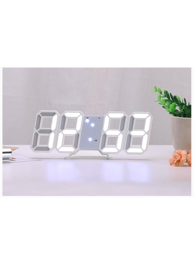 ساعة رقمية ذكية ثلاثية الأبعاد مع LED، منبه إلكتروني، ساعة حائط مناسبة لغرفة المعيشة، ساعة لقياس درجة الحرارة الداخلية - Image 5