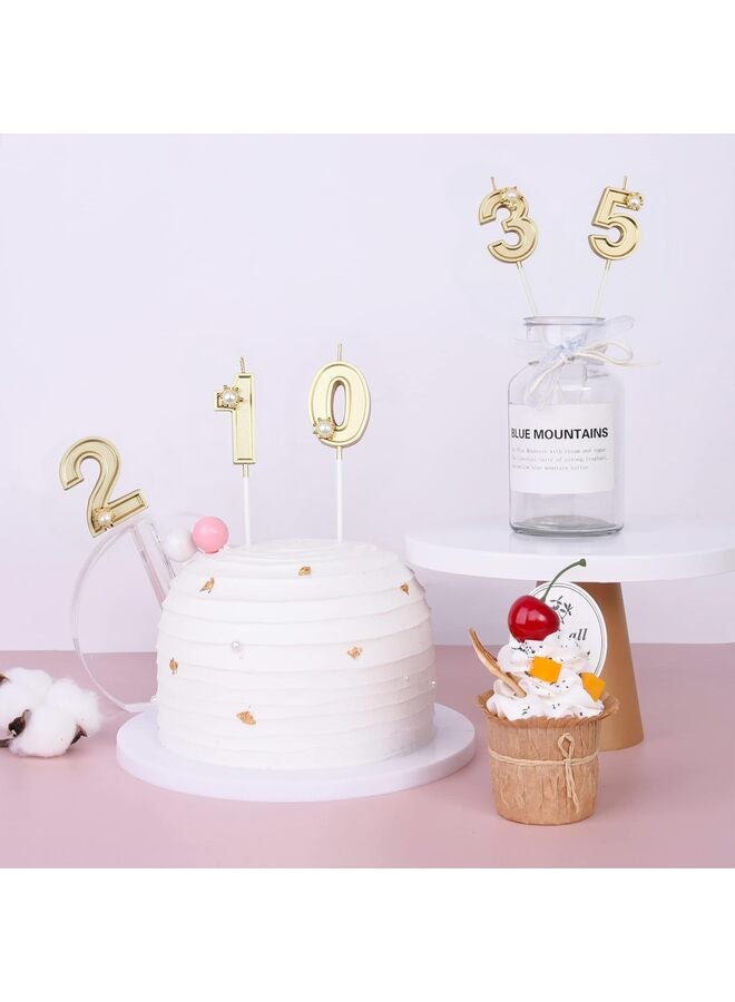 5.52 Inch Luxe Gold 8 Number Birthday Candles, Gold Number Candle Cake Number Candles Party Celebration - Image 2
