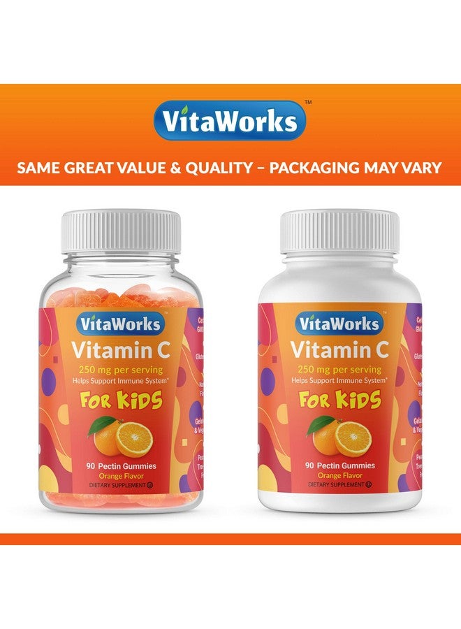 VitaWorks Doctors Finest Vitamin C Gummies for Kids - Vegan, GMO Free & Gluten Free - Great Tasting Orange Flavor Pectin Chews - Kids Dietary Supplement - 250 mg of Vitamin C - 90 Jellies [45 Doses] - Image 4