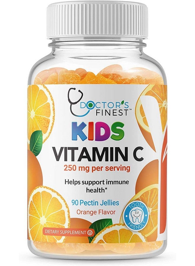 VitaWorks Doctors Finest Vitamin C Gummies for Kids - Vegan, GMO Free & Gluten Free - Great Tasting Orange Flavor Pectin Chews - Kids Dietary Supplement - 250 mg of Vitamin C - 90 Jellies [45 Doses] - Image 1