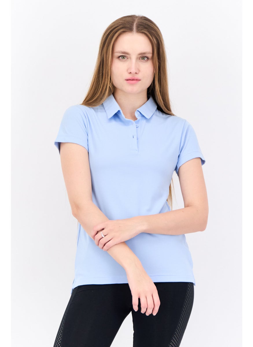 Women Sportswear Fit Short Sleeves Tennis Polo Shirt, Light Blue - pzsku/ZA19148C413AD6E064278Z/45/_/1738160974/bcf66014-59c7-4e64-bcbf-7bda573939f1