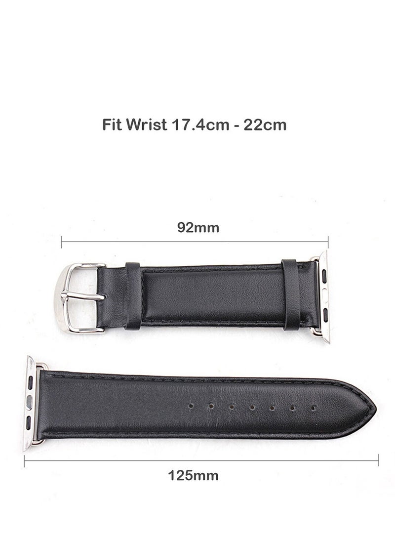 JAJEEK Metal Straps Compatible with Apple Watch 42mm, 44mm, 45mm – Solid Stainless Steel Waist Watch Strap for iWatch Band for Apple Watch Series 7/6/5/4/3/2/1/SE (Black) - Image 2