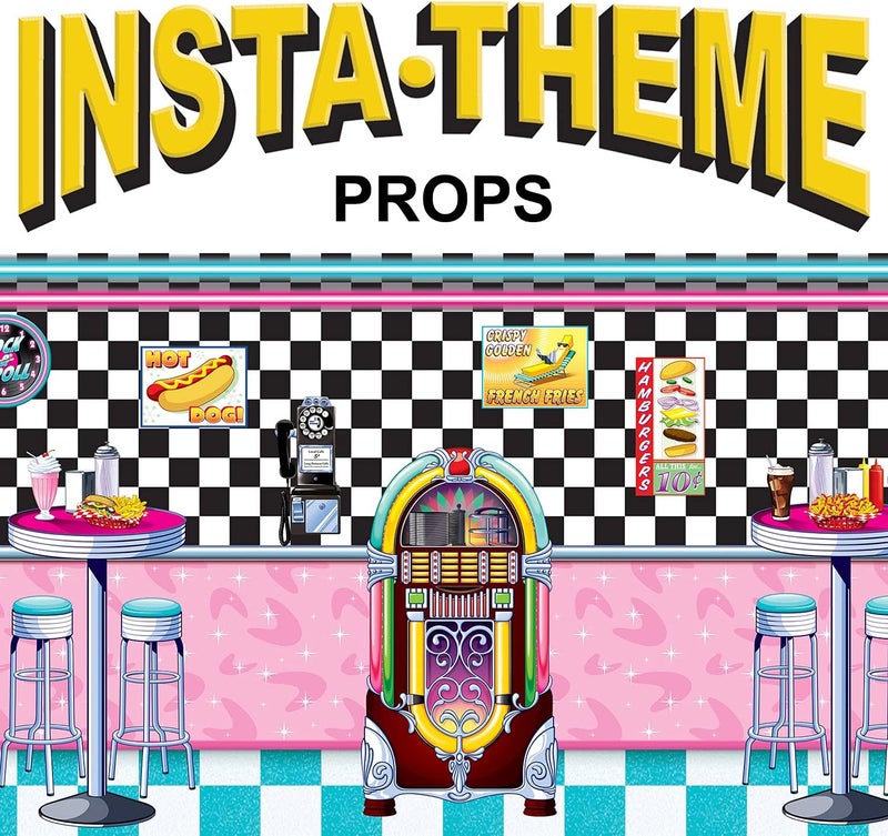 Beistle Soda Shop Tables  Stools Props Party Accessory 1 count 2Pkg - Image 4