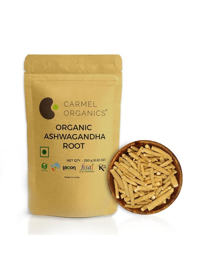 CARMEL ORGANICS CARMEL ORGANICS Ashwagandha Root Whole (250 g) | Jaivik Bharat Certified | Helps Fight Anxiety and Stress | Withania Somnifera | Non-GMO | No added Preservatives  - Image 1