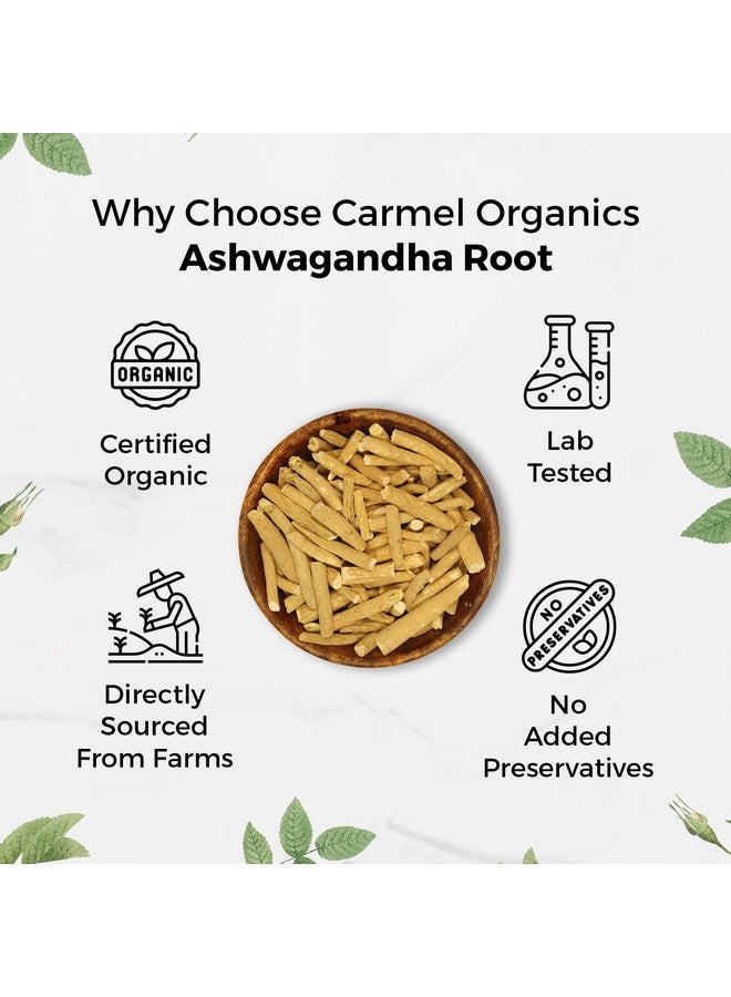 CARMEL ORGANICS CARMEL ORGANICS Ashwagandha Root Whole (250 g) | Jaivik Bharat Certified | Helps Fight Anxiety and Stress | Withania Somnifera | Non-GMO | No added Preservatives  - Image 3