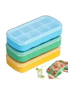 Flexible Silicone Ice Cube Trays with Lid for Fridge, Small Ice Cube Trays with Cover