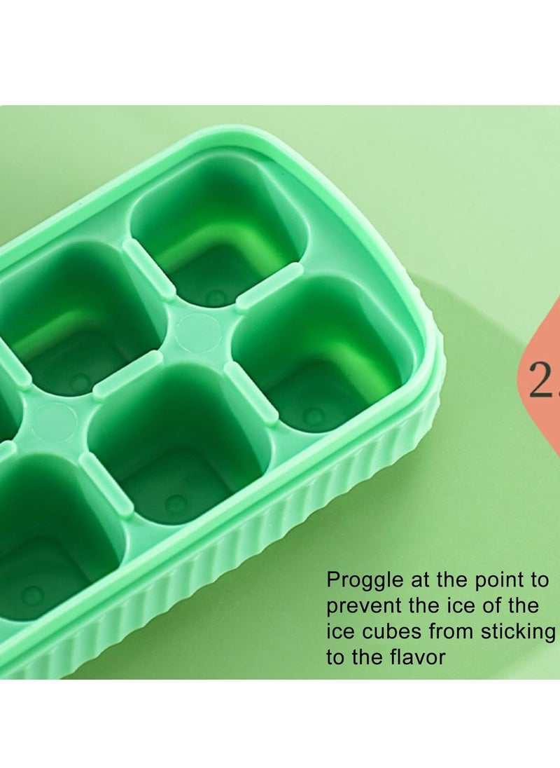 Oasisgalore - Flexible Silicone Ice Cube Trays with Lid for Fridge, Small Ice Cube Trays with Cover - Image 1