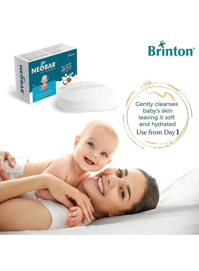 Brinton صابون نيوبار للأطفال للاستحمام مرطب تنظيف لطيف صديق للبشرة للعناية اليومية pH 5.5 75 جرام - Image 4