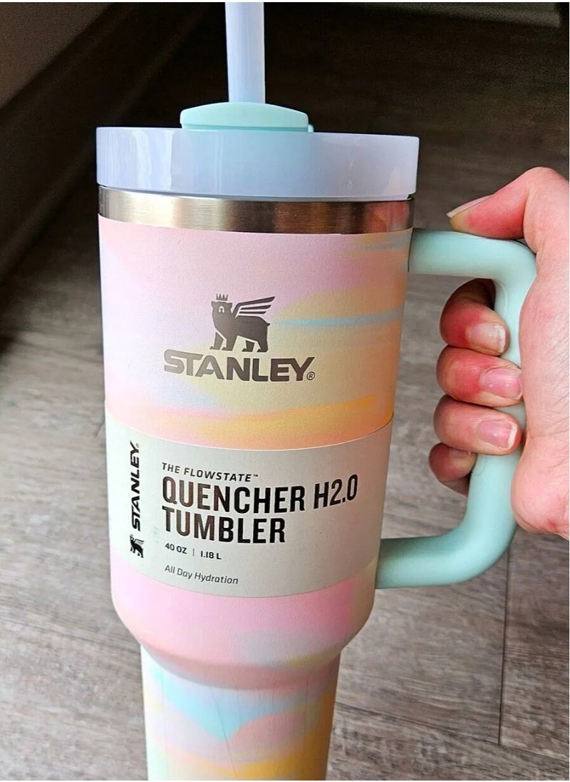 Stanley Quencher H2.0 FlowState Stainless Steel Vacuum Insulated Tumbler with Lid and Straw for Water, Iced Tea or Coffee, Smoothie and More, 40 oz  - Image 1