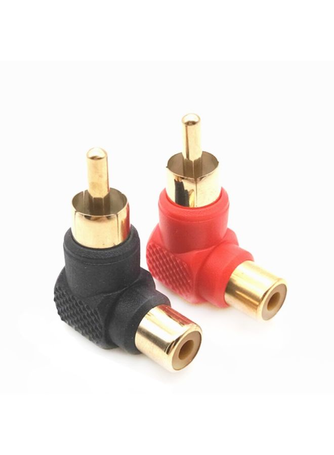 BURAQ 20 PCS / 10 Pairs L-shaped Lotus RCA Right Angle Elbow RCA Male to Female Audio Adapter(Color Random Delivery)  - Image 1