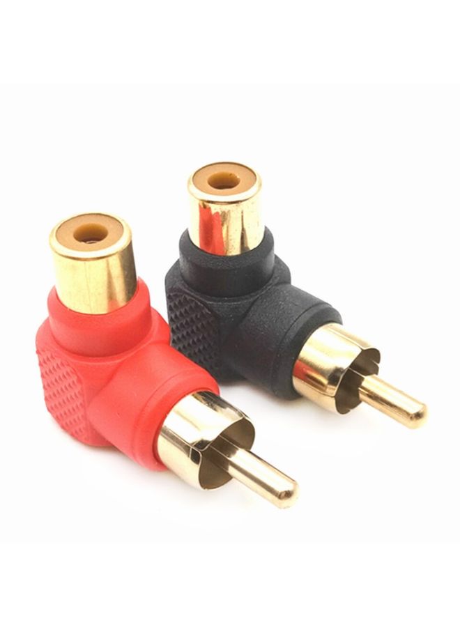 BURAQ 20 PCS / 10 Pairs L-shaped Lotus RCA Right Angle Elbow RCA Male to Female Audio Adapter(Color Random Delivery)  - Image 2