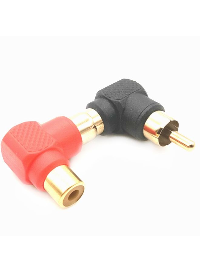 BURAQ 20 PCS / 10 Pairs L-shaped Lotus RCA Right Angle Elbow RCA Male to Female Audio Adapter(Color Random Delivery)  - Image 3
