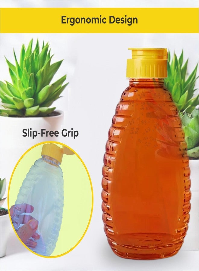 Skywin TidyFriend Honey Bottles 32 oz – 10 Pack Empty Honey Squeeze Bottle with Flip Lid & Seal, Clear Plastic Beehive Design, PET Containers - Image 3