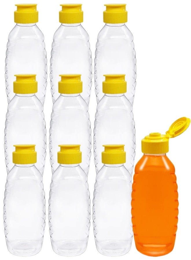 Skywin TidyFriend Honey Bottles 32 oz – 10 Pack Empty Honey Squeeze Bottle with Flip Lid & Seal, Clear Plastic Beehive Design, PET Containers - Image 1