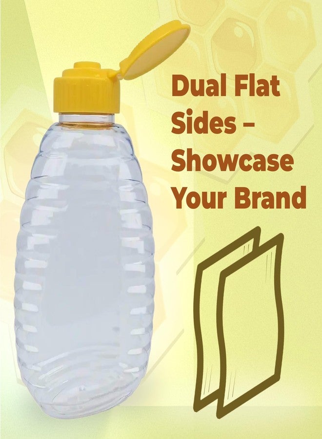 Skywin TidyFriend Honey Bottles 32 oz – 10 Pack Empty Honey Squeeze Bottle with Flip Lid & Seal, Clear Plastic Beehive Design, PET Containers - Image 4