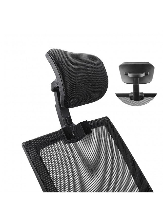 Ecosi Office Chair Headrest Attachment Universal, Head Support Cushion for Any Desk Chair, Elastic Sponge Head Pillow for Ergonomic Executive Chair, Adjustable Height & Angle Upholstered, Chair Not Included - Image 1