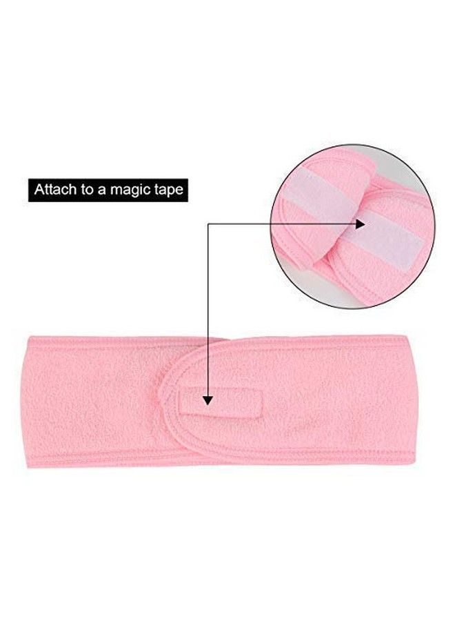 Belicia Facial Spa Headband 3 Pcs Makeup Shower Bath Wrap Sport Headband Terry Cloth Adjustable Stretch Towel With Magic Tape - Image 5